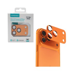 Protetor de Lente de Câmera de Vidro Temperado Para Apple iPhone 17 Pro Laranja